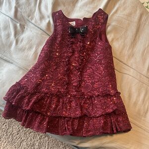 Pippa & Julie Burgundy Sequin Dress